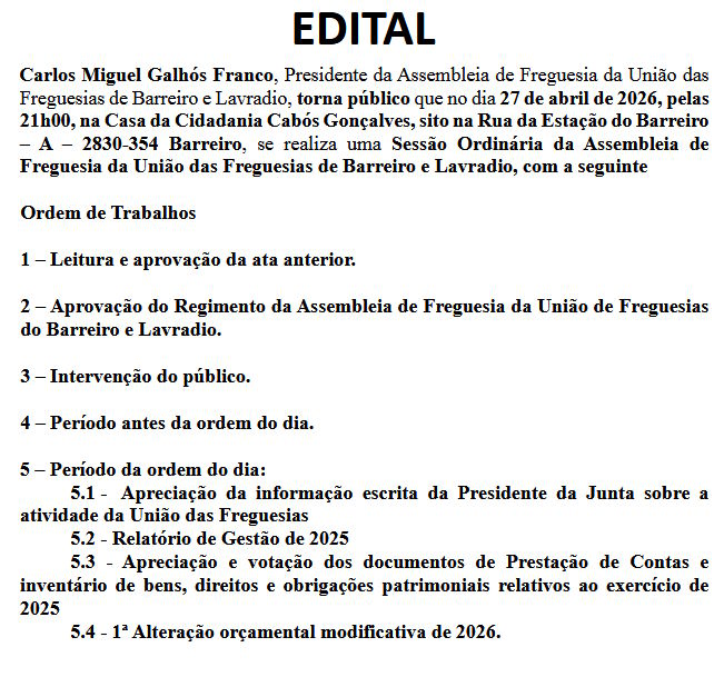 Edital de 27/04
