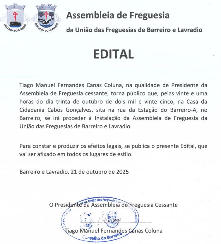 Edital de 21/10