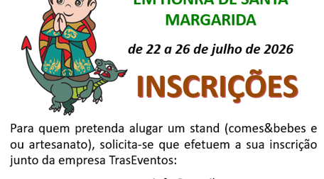 Incrições Festas do Lavradio em Honra da Santa Margarida
